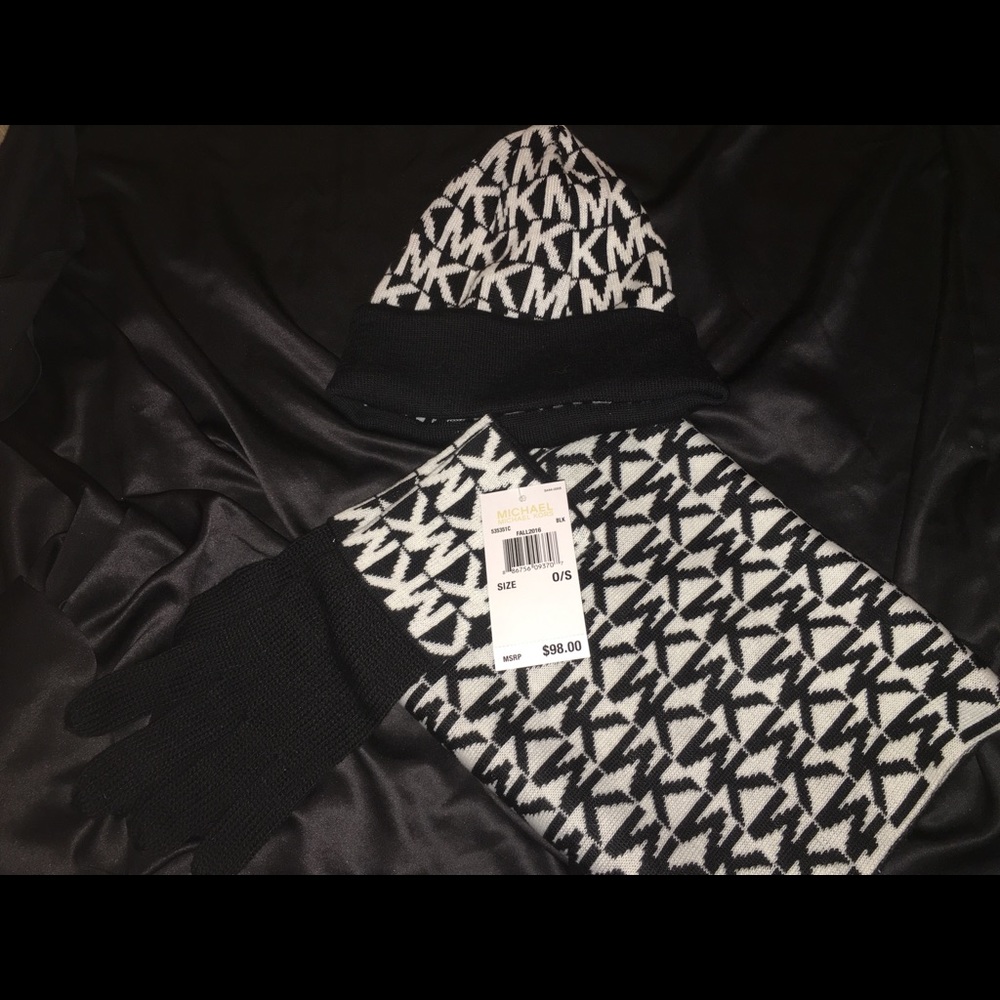 Michael  Kors beanie, scarf and gloves set.
